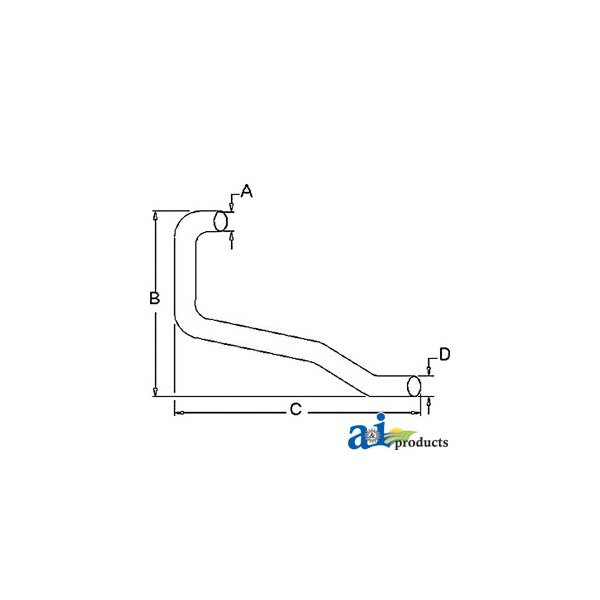 Horizontal Outlet Pipe 33" x2" x2"